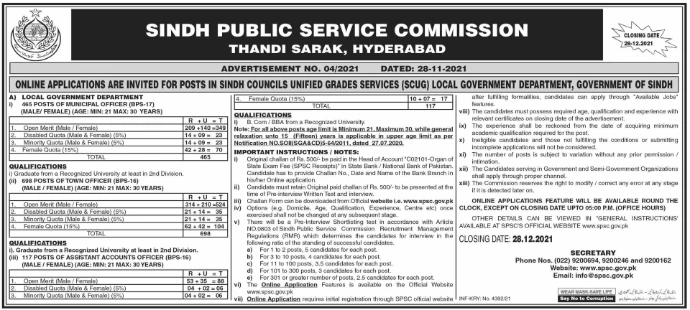 Sindh Public Service Commission (SPSC)