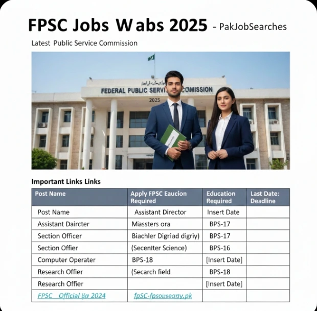 FPSC Latest Jobs 2025 Apply Online - Pak Job Searches