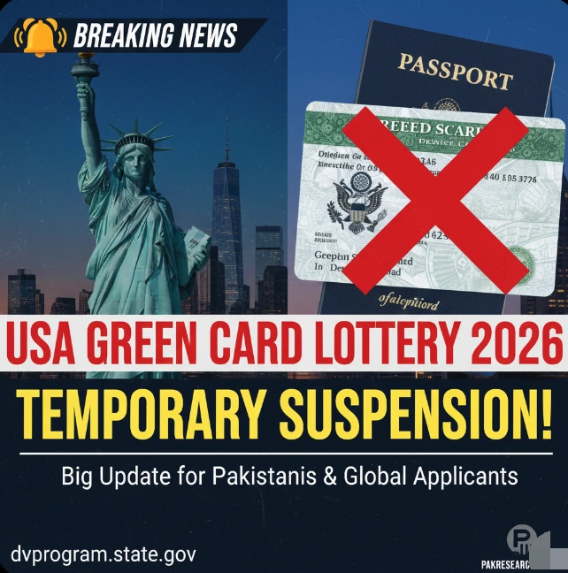 USA Green Card Lottery 2026 Suspension and Result Update for Pakistanis